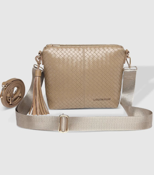 Kasey Woven Crossbody Bag - Light Mocha