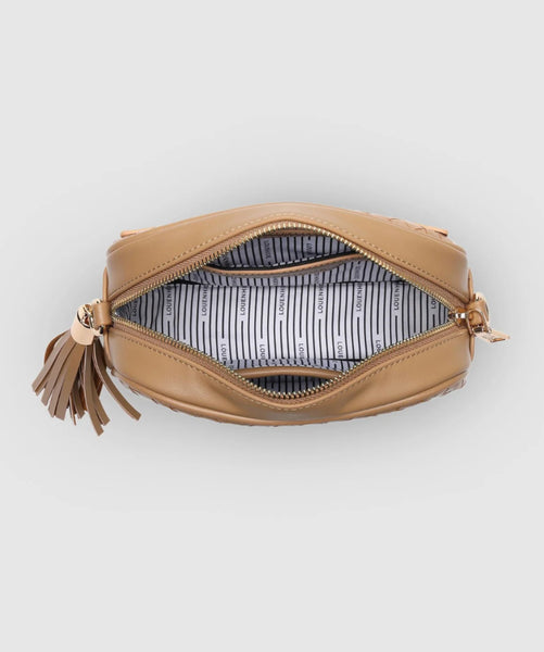 Jacinta Woven Crossbody Bag - Camel