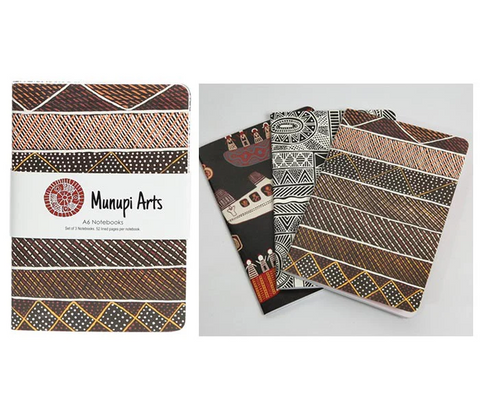 A6 Notebooks 3 pack - Munupi Arts