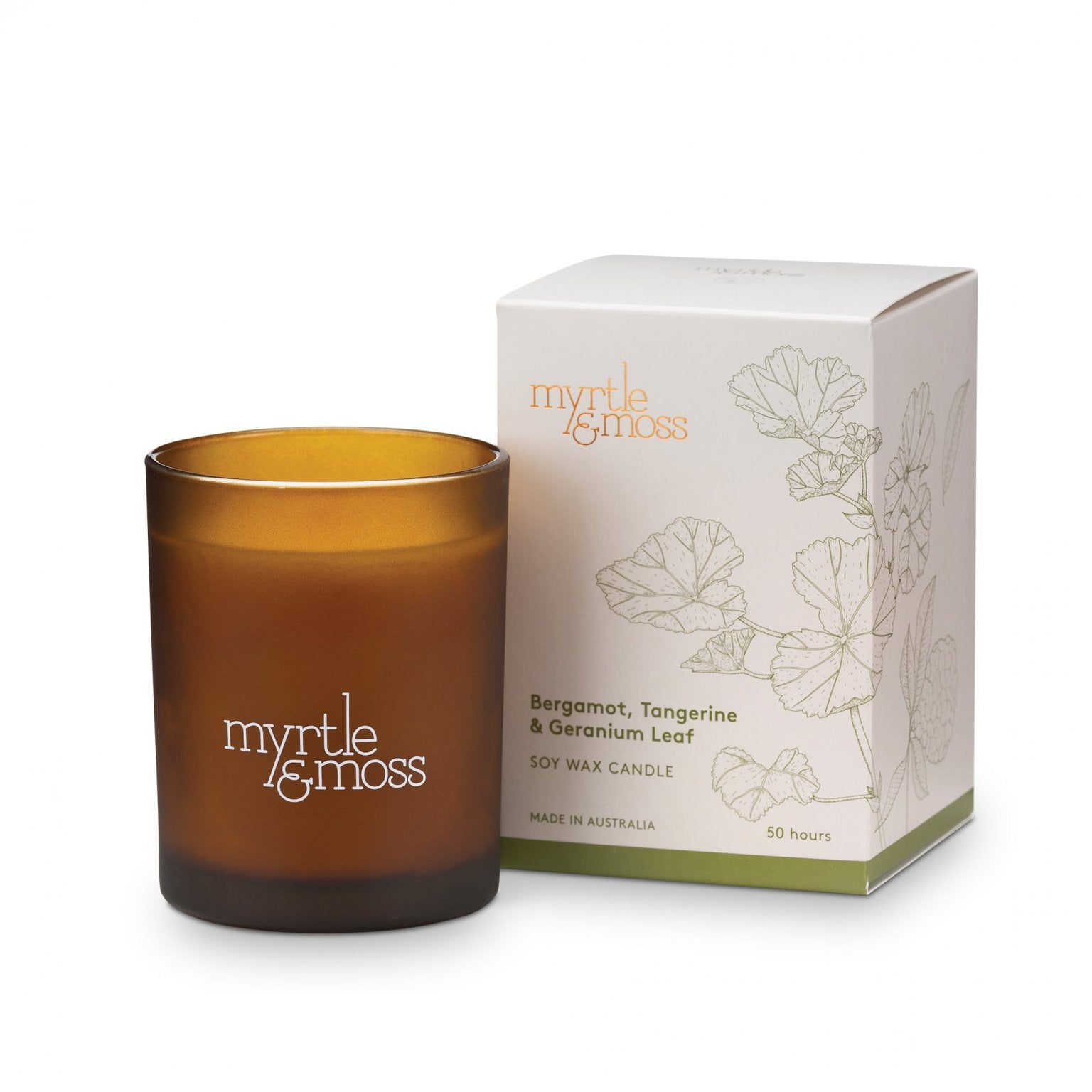 Soy Wax Candle - Bergamot, Tangerine, and Geranium Leaf