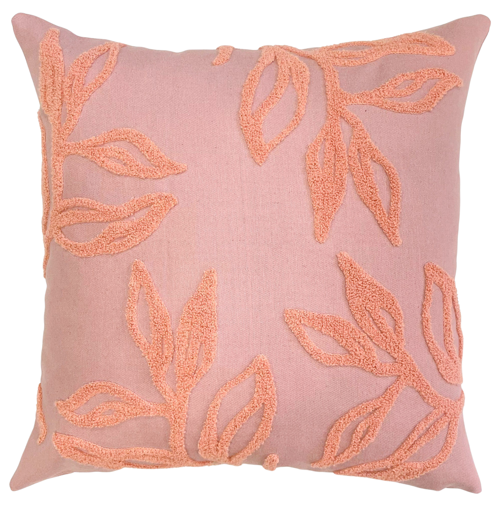 Cam Leaf Cushion - Dusty Pink & Light Pink