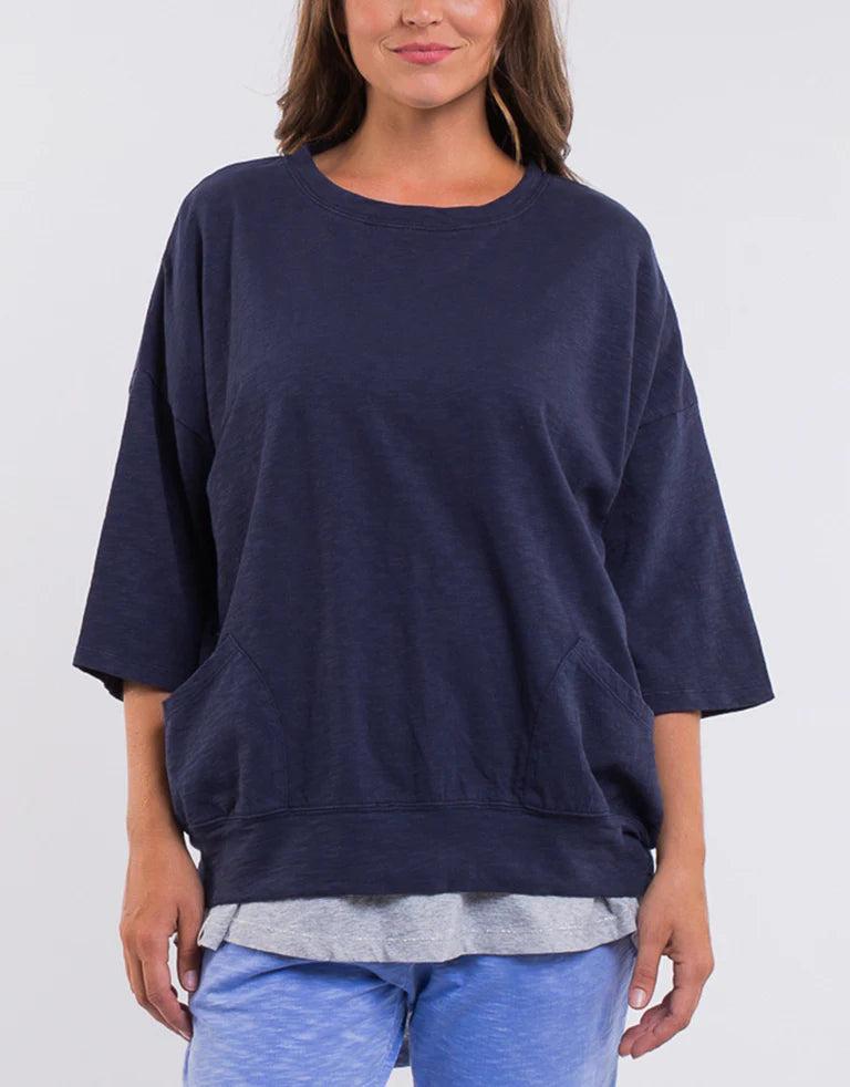 Mazie Sweat Top - Navy