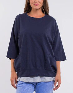 Mazie Sweat Top - Navy