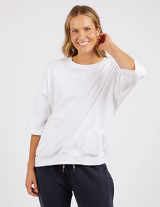 Mazie Sweat Top - White